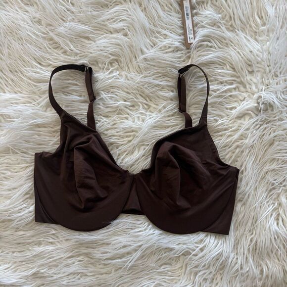 Skims Smoothing Intimates Unlined Full Coverage Bra Cocoa Size 34DDD - Picture 2 of 8